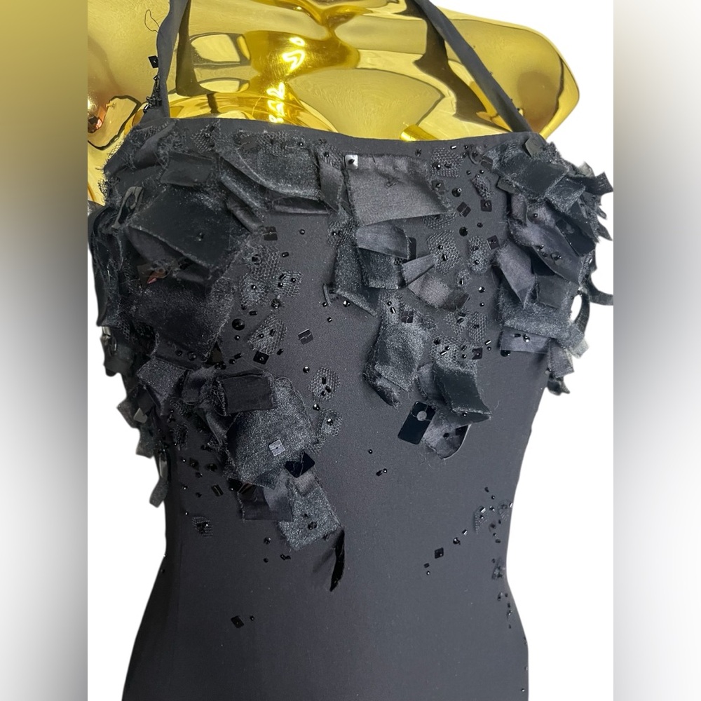 Armani Collezoni black beaded detail halter size 6